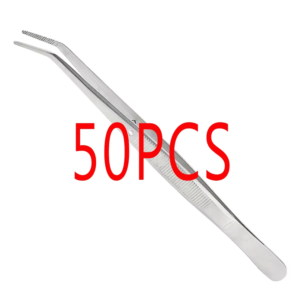 

50PCS Medical Grade Stainless Steel Dental Cotton Tweezers Filling Clips for Cotton Roll Placement Nail Art Precision Forceps