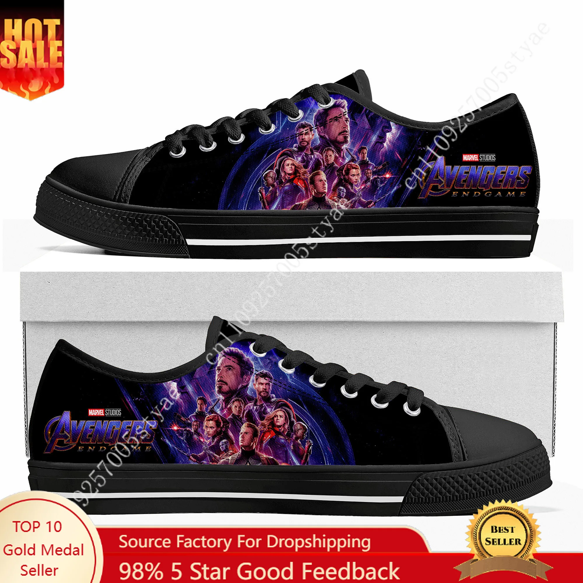 

Marvel Avengers Endgame Assemble! Low Top Sneakers Womens Mens Teenager High Quality Shoes Tailor-Made Canvas Sneaker Shoe