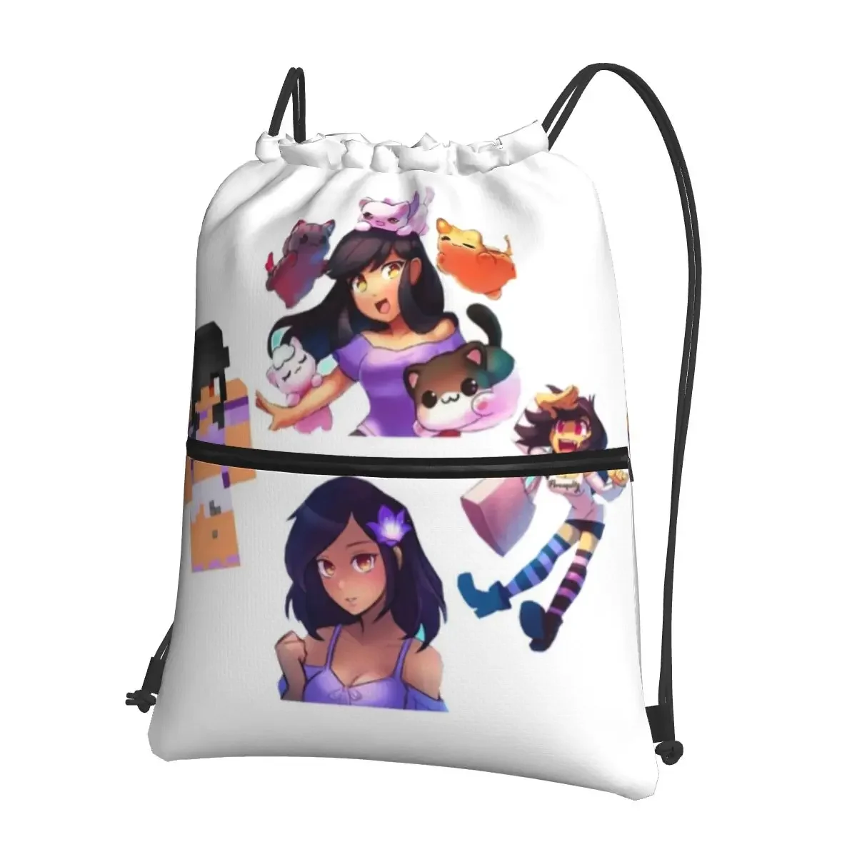 

Портативные рюкзаки Aphmau, сумка на шнурке, модные карманные сумки на шнурке для школьников