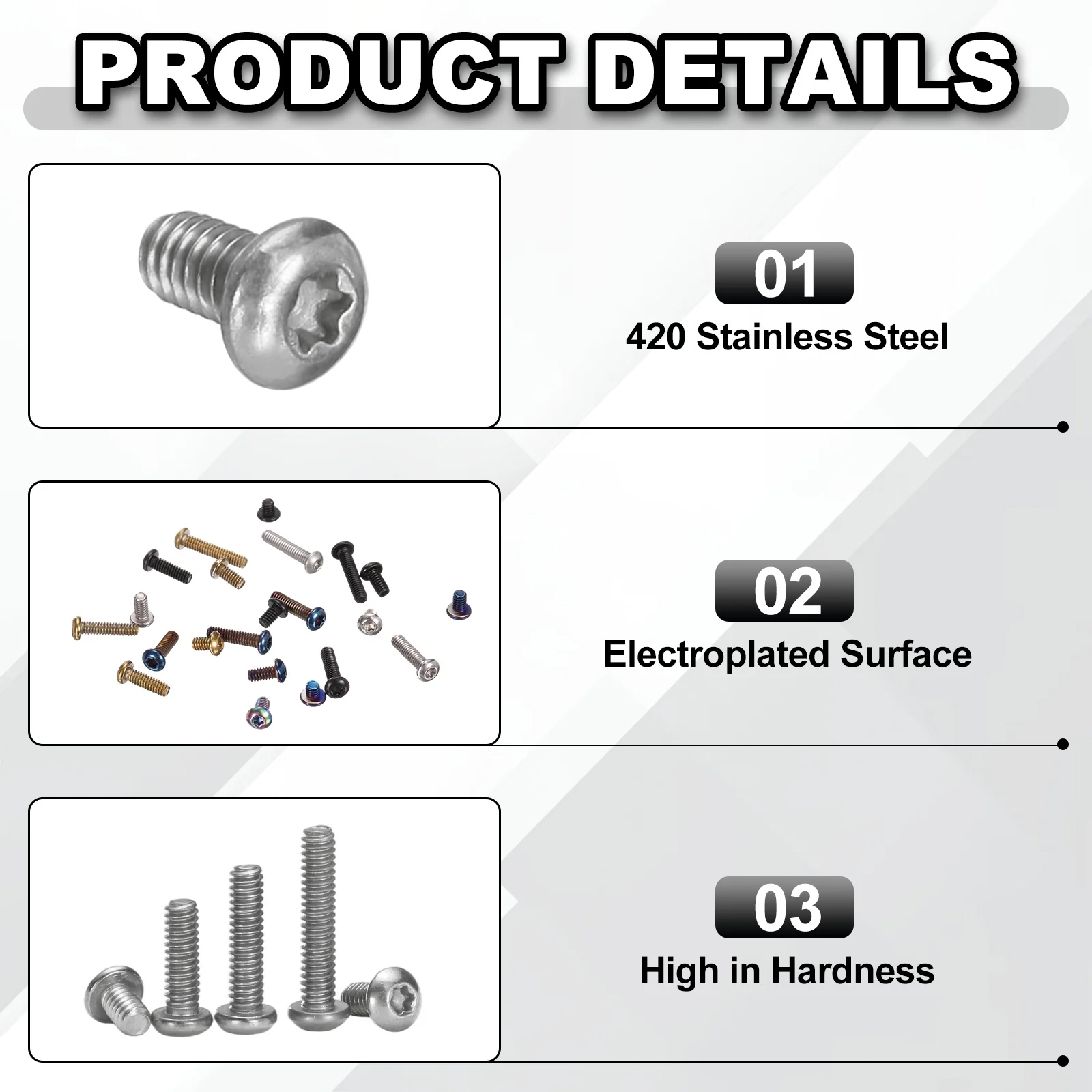 4/10/20pcs Pocket Clip Screws T6 Torx Head 2-56UCN 3.5/4.5/6/7.2mm Thread Length Folding Knife Fasteners for Blade Fixing