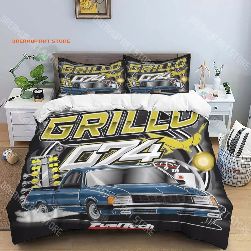 2026 V-vintage Car Fashion Trendy Print Three-piece Set Suitable For Kids Or Adults Quilt Cover Pillowcase Bedding Set Birthday