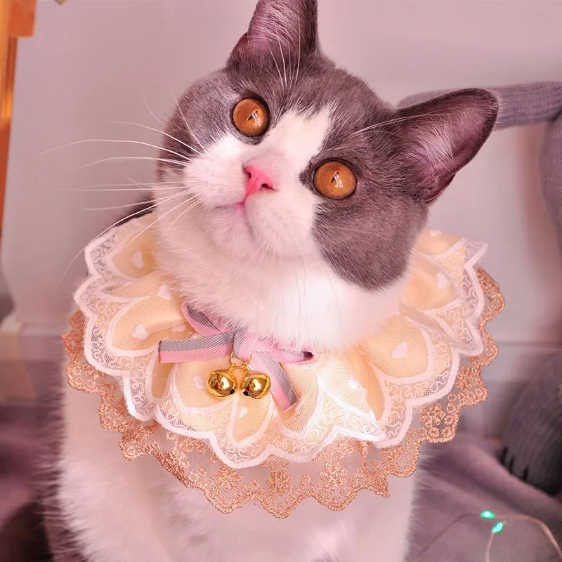

Handmade Lace Bib Dog Cat Lace Collar Floral Collar Pet jewelry Cat Dog Collar With Puppy Kitten Neckerchief Pet Supplies