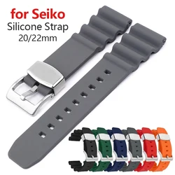 Waterproof Silicone Wristband for Seiko Water Ghost 007 Abalone Canned Diving Bracelet Steel Ring 20 22mm Replacement Strap Belt