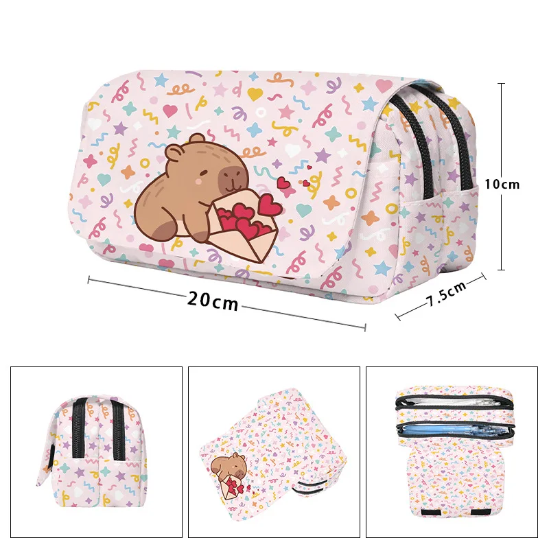 

Cute silly capybara pencil case large capacity elementary school stationery box children's high-value pencil case stationery bag