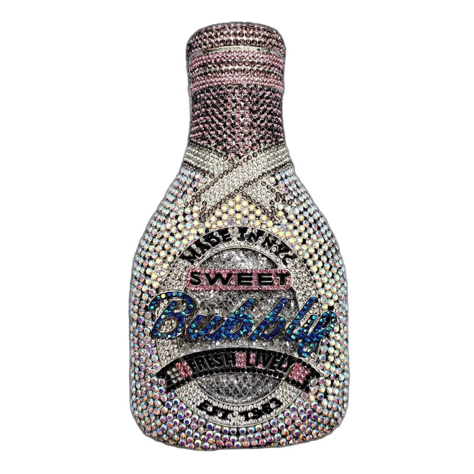 Bottlecrystalpurse New Champagne Bottle Diamond Dinner Bag Banquet Handbag Women's Bottle Dinner Bag Trendy Snap Closure Handbag