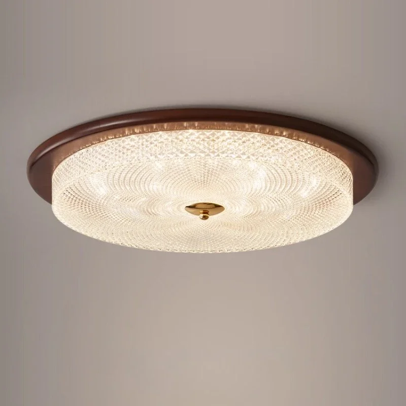 

French Luxury Rotundity Crystal Acrylic LED Ceiling Lights Living Room Restaurant Bedroom Hotel Study Wrought Iron Hanging Lamps