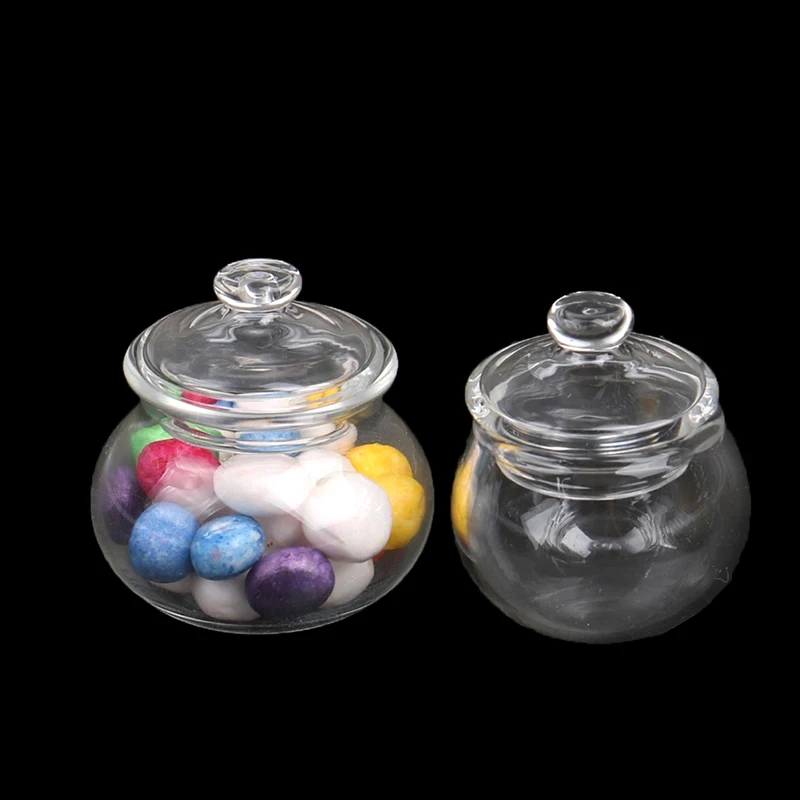 1:12 Dollhouse Miniature แก้วเล็กจุกขวดฝาครอบ Tiny Jar ขวดตุ๊กตาบ้านอุปกรณ์ประดับตกแต่งของเด็กเล่น