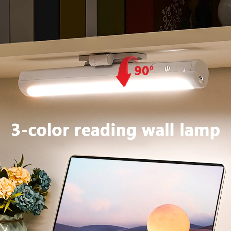 Lettura e apprendimento lampada da parete a LED striscia di aspirazione magnetica ricarica USB Touch luce notturna da comodino luce regolabile per