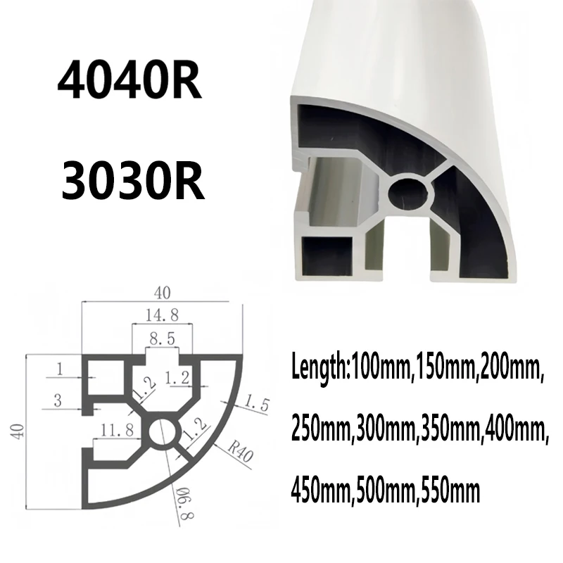1PCS 2PCS 3030R 4040R T-Slot Aluminum Profile EU Standard Frame Anodized F CNC 3D Printer Part Laser Engraving Machine Rail