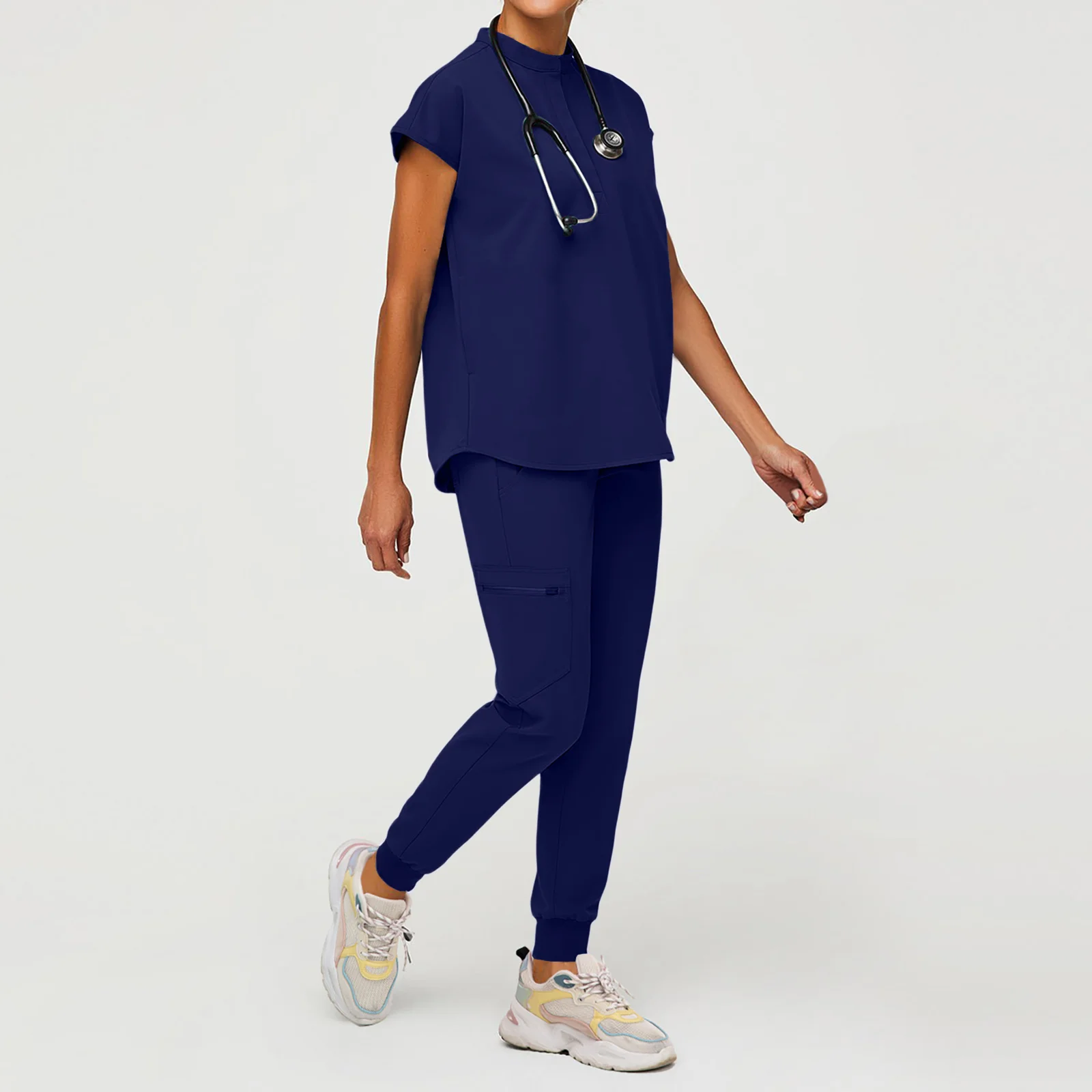 Лидер продаж, дышащие прочные скрабы, рабочая одежда, мужская униформа для медсестры, врача, здравоохранения, аптеки, топ с короткими рукавами, брюки