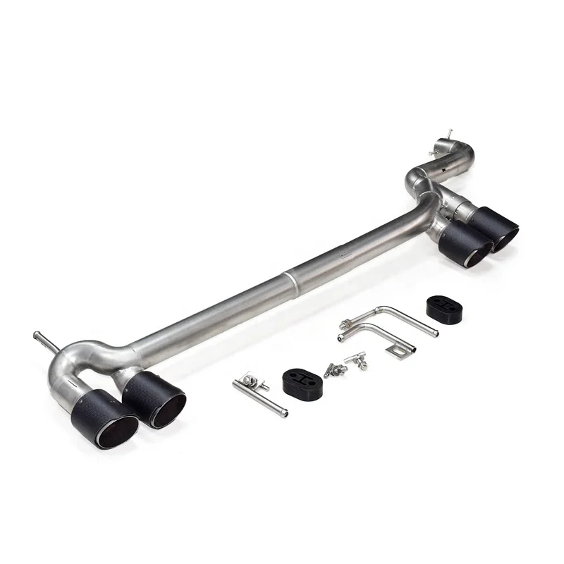 Black Single-Row Round-Mouth Carbon Fiber Exhaust Pipe For 1.0t  Civic Exhaust Modified Upgraded Four Outlets