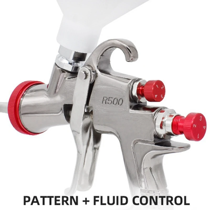 AA01-Spray Gun Full Set R500 Spray Gun Car Spray Gun With Air Regulator High Atomization Low Rebound Topcoat Spray Gun