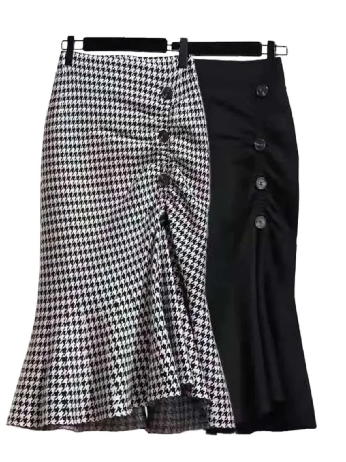 

Юбка миди с высокой талией и разрезом для женщин, облегающая, А-силуэт, в уличном стиле, для создания стройного силуэта