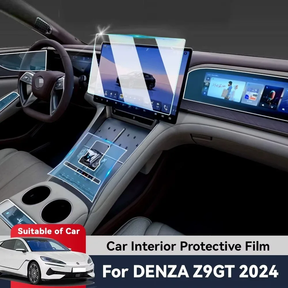 Auto Central Control Screen Transparent TPU Navigation Anti Scratch interior Protection Film GPS For DENZA Z9 GT 2024