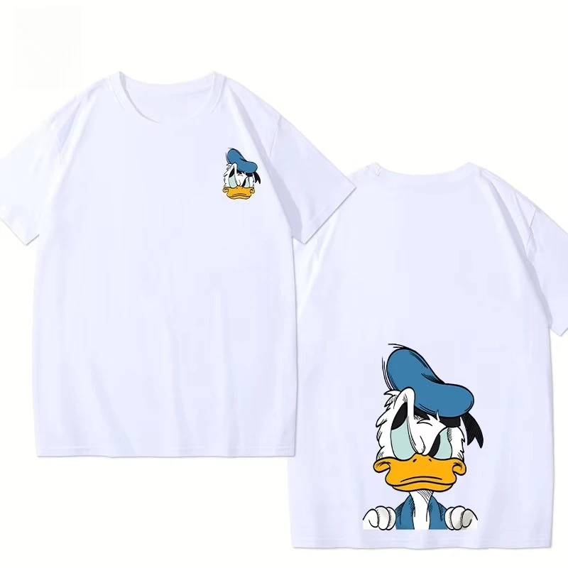 ديزني دونالد داك الإبداعية تي شيرت مطبوع موضة تنوعا الرجال النساء تي شيرت غير رسمي الصيف 100% القطن تي شيرتات قصيرة الاكمام