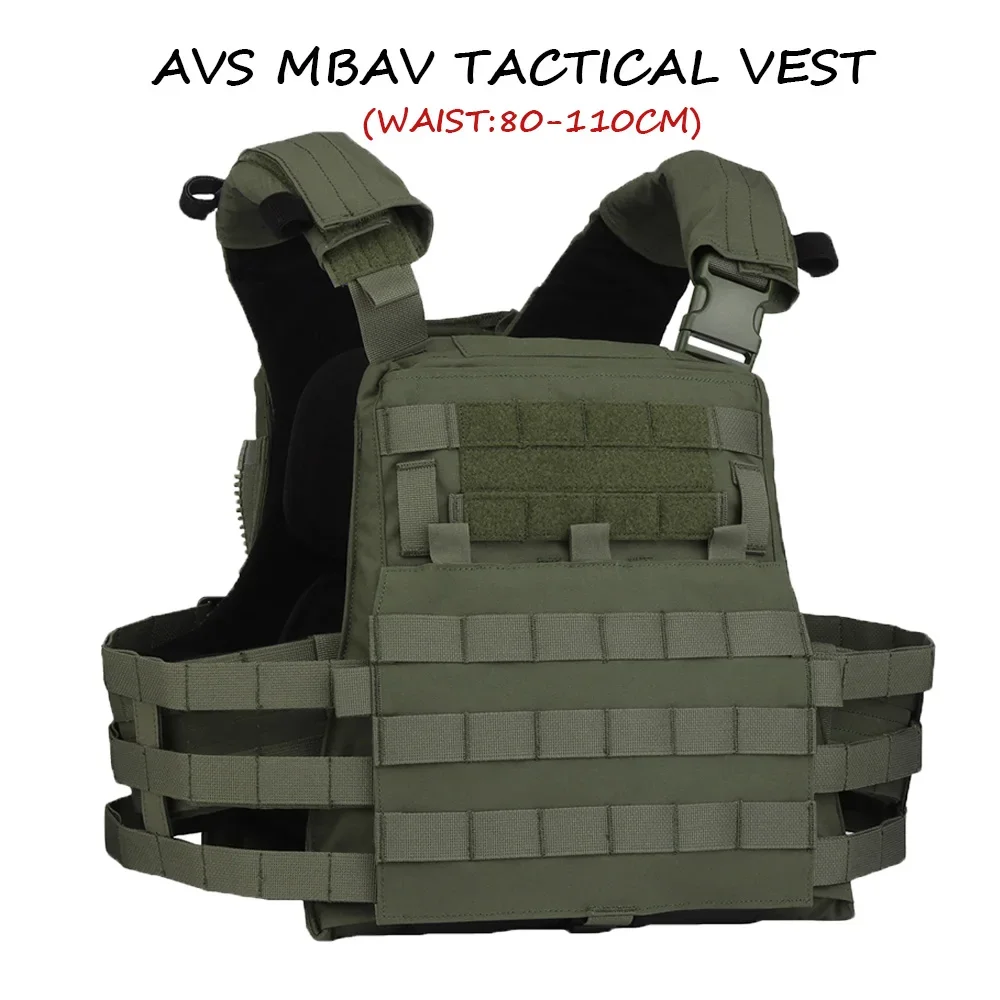 AVS MBAV Tactical Vest Modular MOLLE Hunting Militar Plate Carrier Built-in Pad Quick Release Assault Combat Vest Airsoft Gear