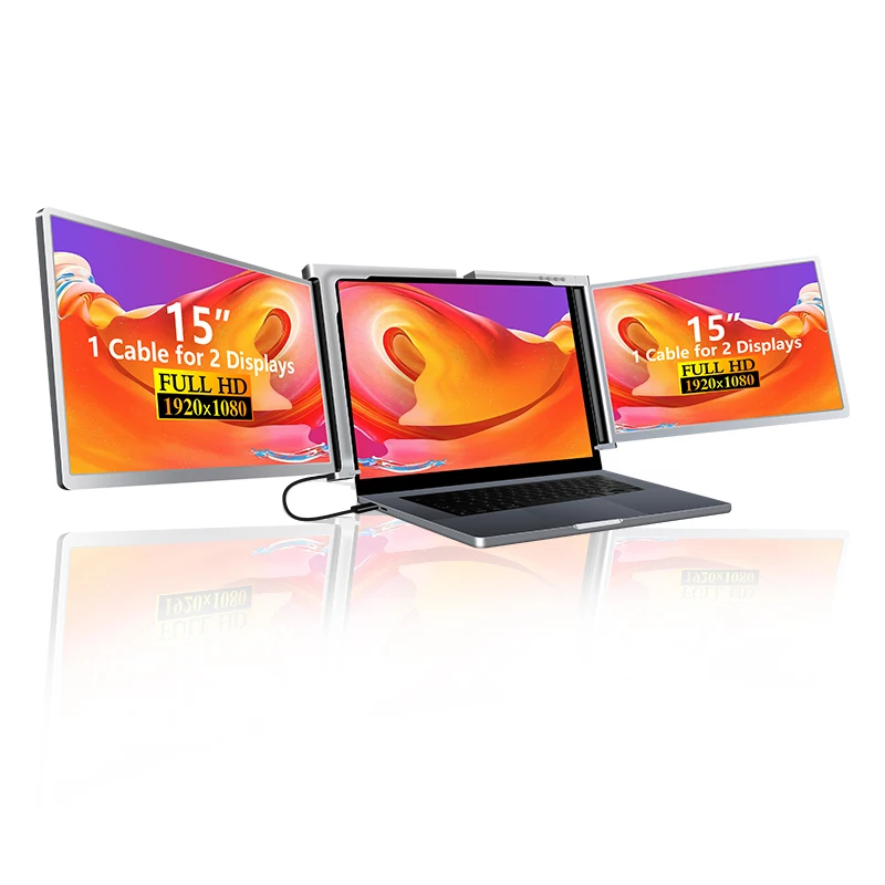 

15-дюймовый один кабель для тройного удлинителя экрана с двумя экранами, совместимый с ноутбуками Mac Book и Win