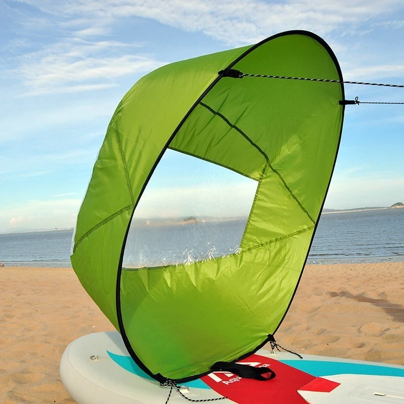 Sup Accessories Downwind Paddle Surfboard Inflatable Canoe Drag Sail Kayak Surfcasting With Transparent Window Folding Thrusters