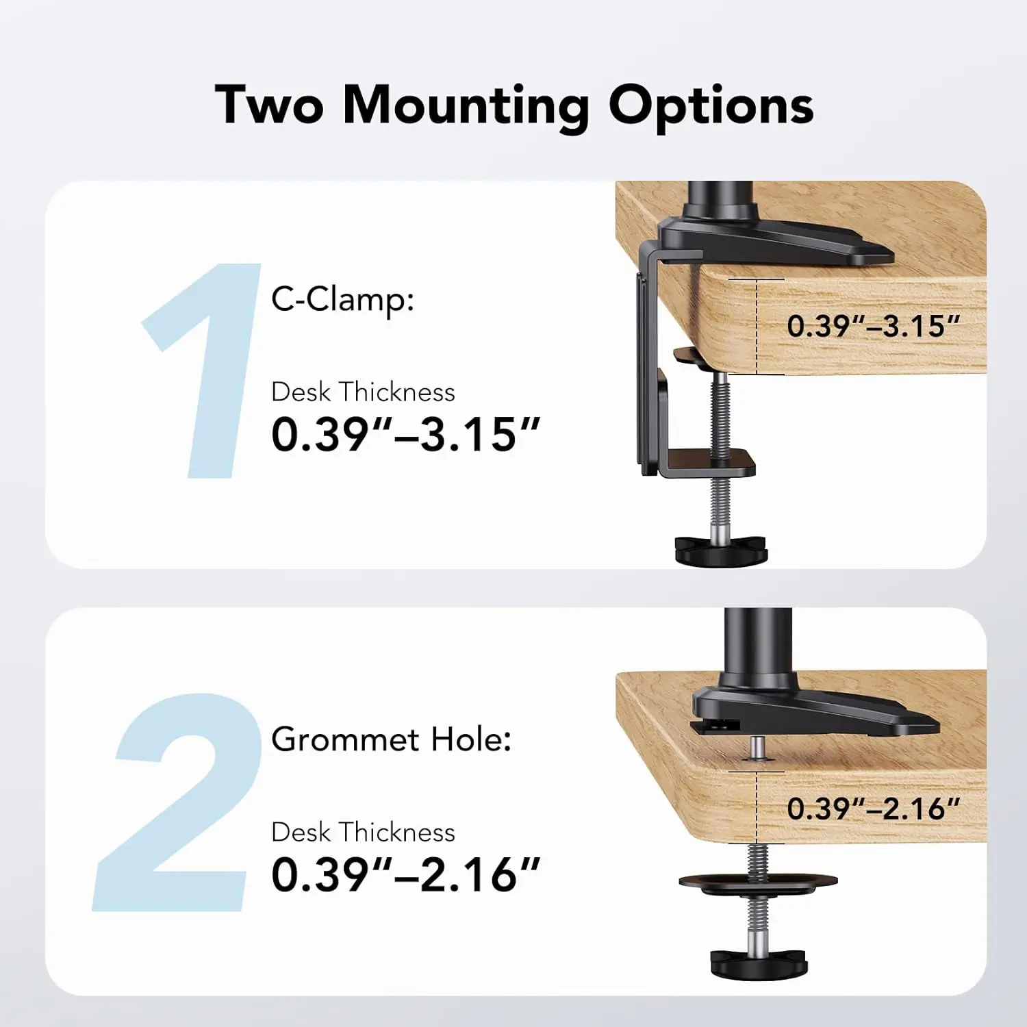 Dual Monitor and Laptop Mount for 32" Screen, Adjustable Arm with Tilt, Swivel, Rotation, VESA Bracket