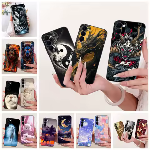 For Tecno Camon 18 18P Case CH6 CH6n Cute Cartoon Dragon Soft Silicone Protective Cover For Tecno Camon 18 Premier 18T 18i Shell