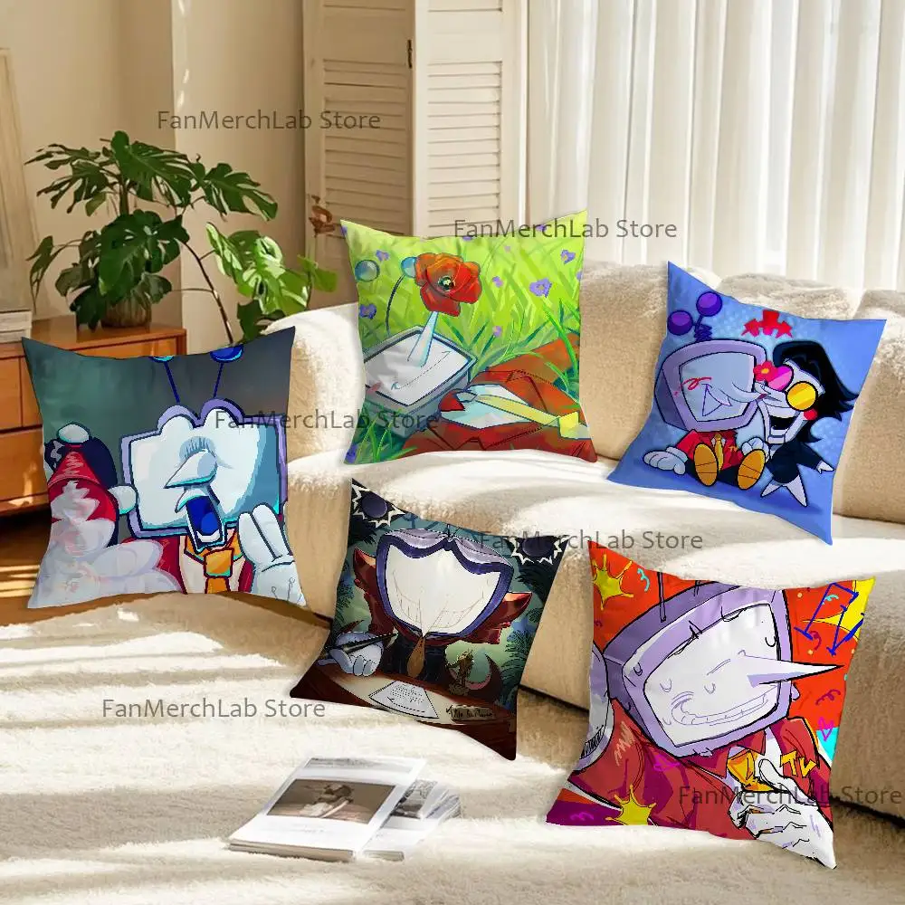 

Game D-Deltarune T-Tenna Pillow Covers Cartoon Sofa Decorative Home Double-sided Printing Short Plush Cute Cushion Cover