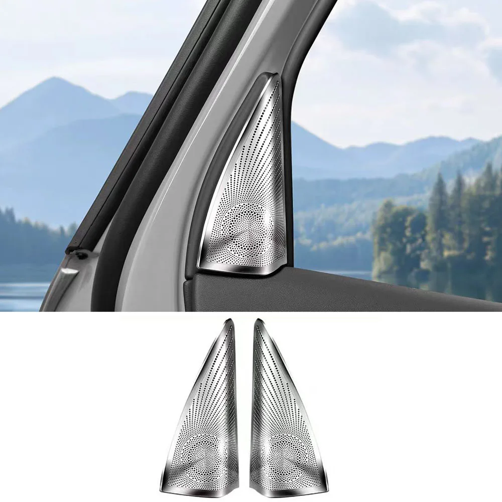 

Подходит для BYD Sealion 05 EV 2025, задняя дверь, C-стойка, звуковая крышка, треугольное украшение, металлическая аудиокрышка, внутренняя модификация