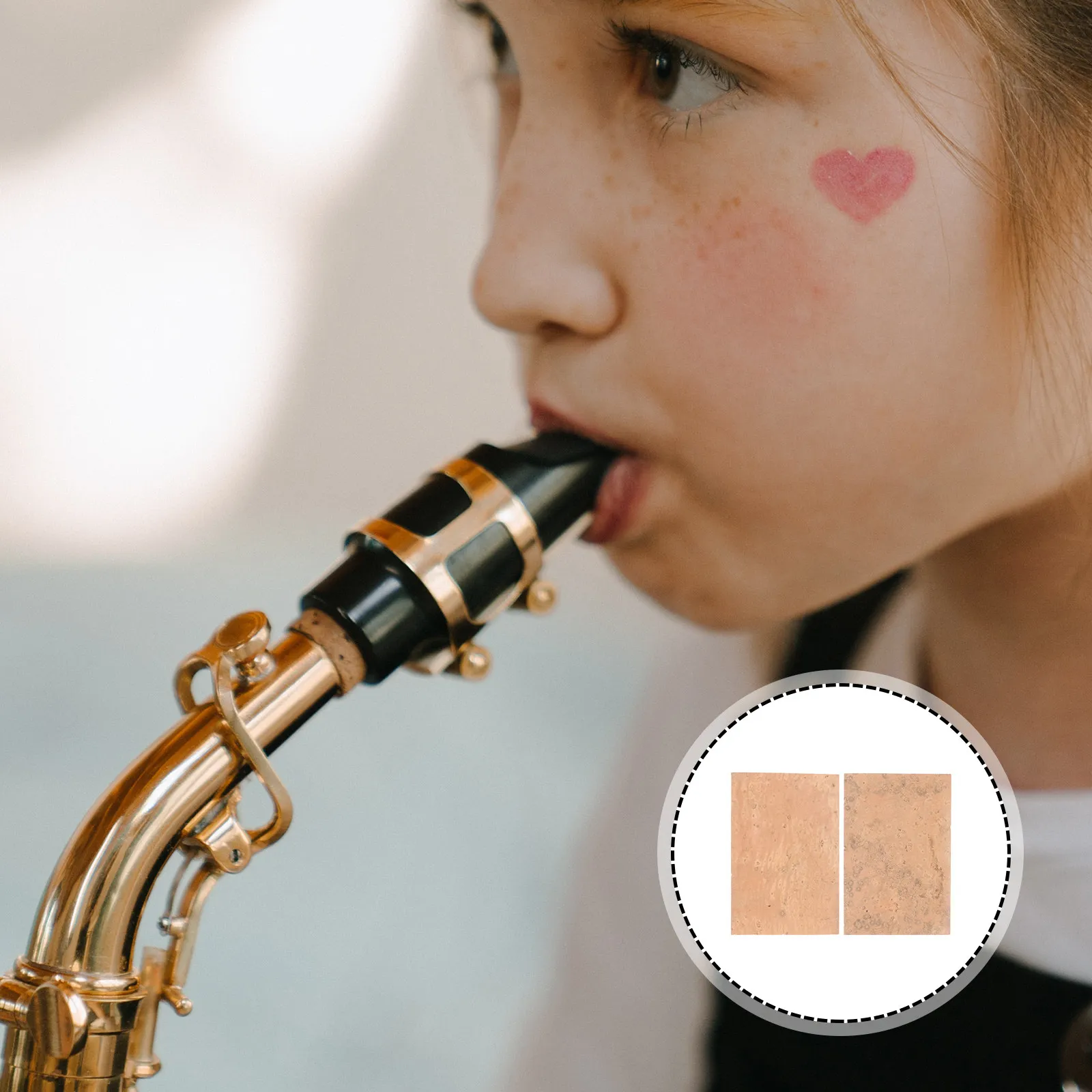 2Pcs Sax Neck Cork Sheet Natural Anti-Rust Softwood Pads Replacement for Soprano Alto Tenor Saxophone Repair Instrument