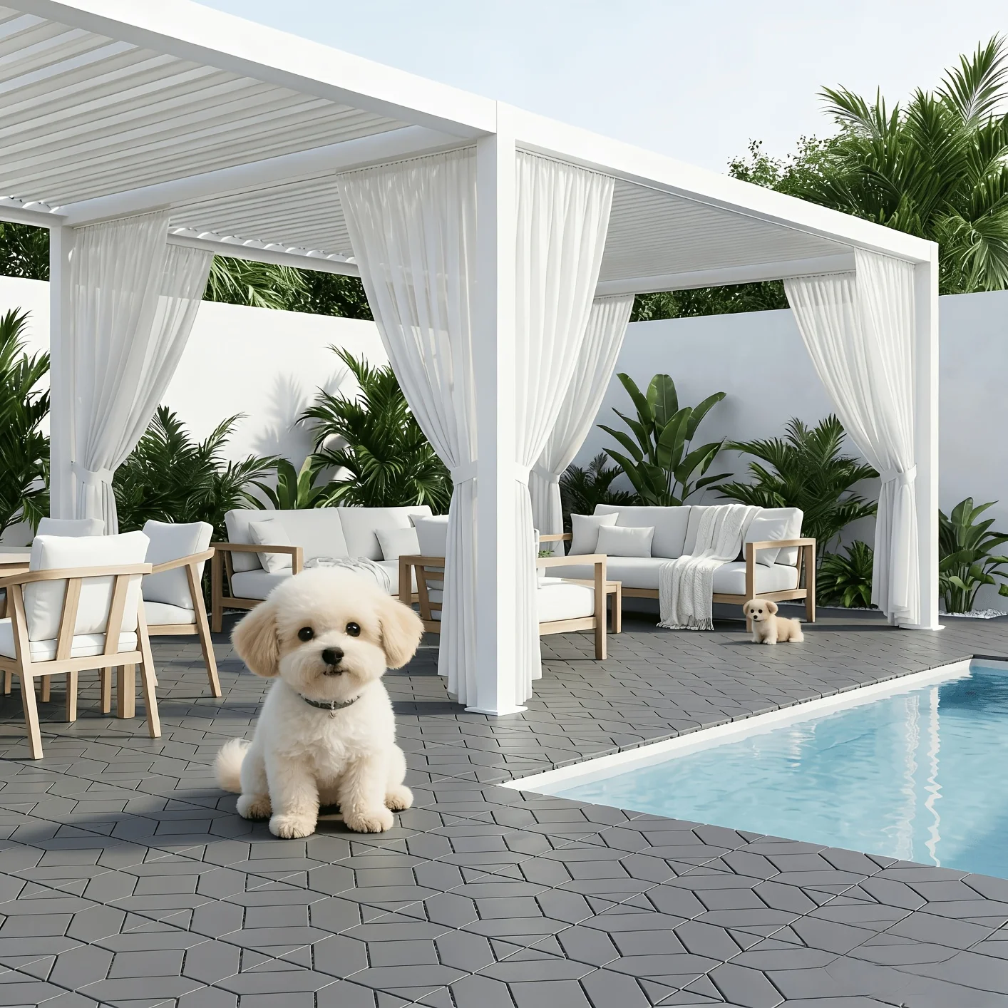 

61pcs Set of Waterproof Interlocking Floor Tiles, Complete with Edges, Corners, And Gloves, Featuring Angular And Triangular Prism Patterns in Grey And Brown. These Peel-And-Stick Tiles Are Suitable for Indoor And Outdoor Use