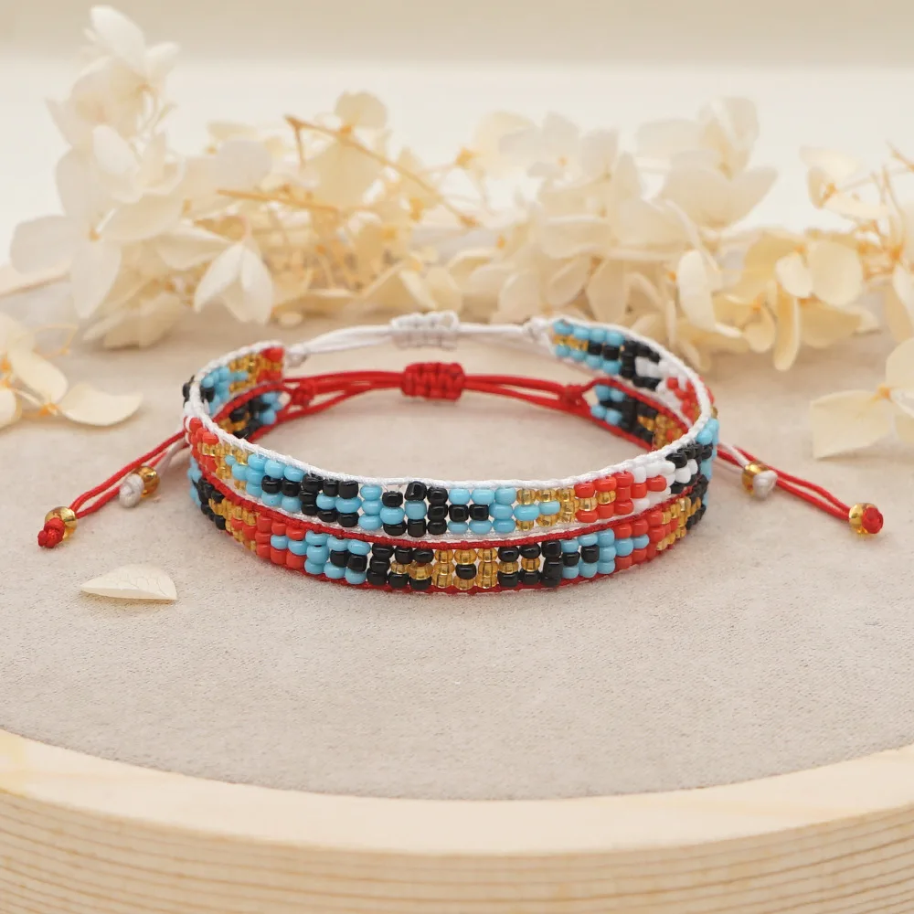 Go2boho Beach Vacation Bohemian Fashion Ethnic Style Cross border Exclusive Japanese Rice Beads Pure Handwoven Beaded Bracelet