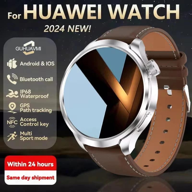 

Новинка 2024 года для HUAWEI, спортивные умные часы для мужчин, AMOLED-экран, NFC, GPS, компас, пульсометр, водонепроницаемые, Bluetooth, умные часы с вызовом