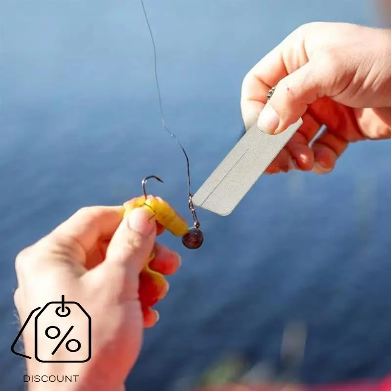 ABJO-Fishing Hook Sharpener Sharpening Stone Camping Small Portable Keychain Tool Small Pocket Grinding Tool Multifunctional
