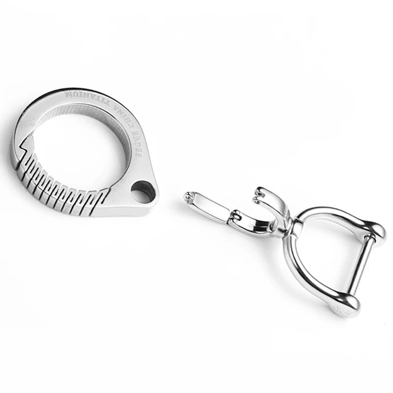 Car Keychain Ring Holder Horseshoe Buckle 360 Degree Rotatable 316L Stainless Steel High Grade EDC Key Chain Durable Accessories