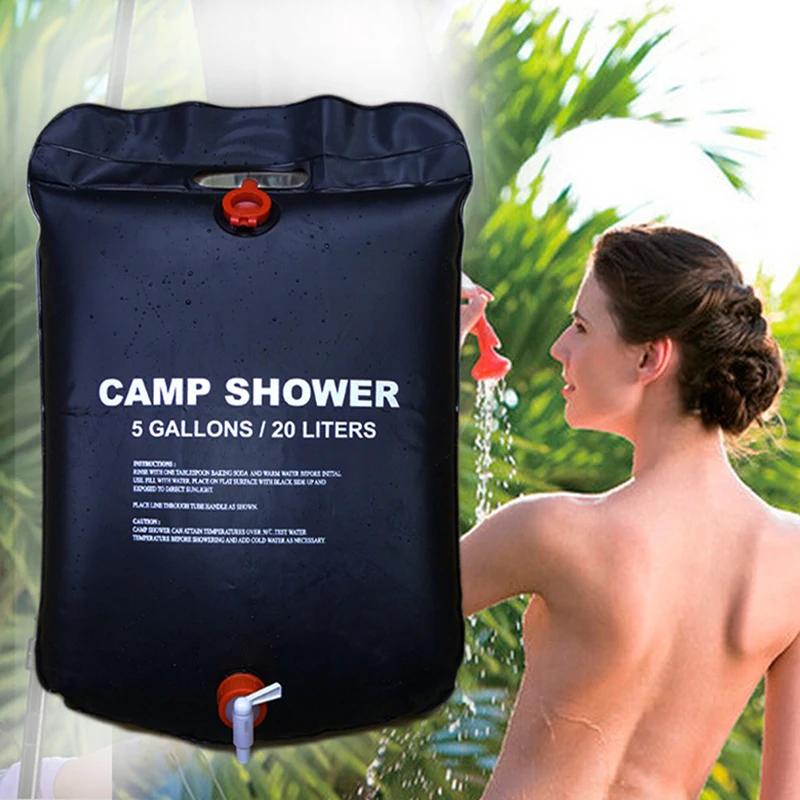 20L Camp Shower Bag Solar Energy Heated Portable Folding Outdoor Bath Bag Travel Hiking Climbing PVC Water Bag Camping Equipment