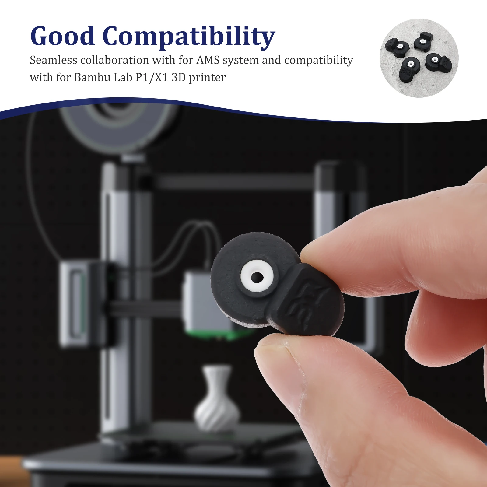 4 pezzi Panda AMS Guard anello di ingresso in ceramica protezione parti di alimentatore a filamento durevoli ad alta durezza per stampanti 3D Bambu Lab P1/X1