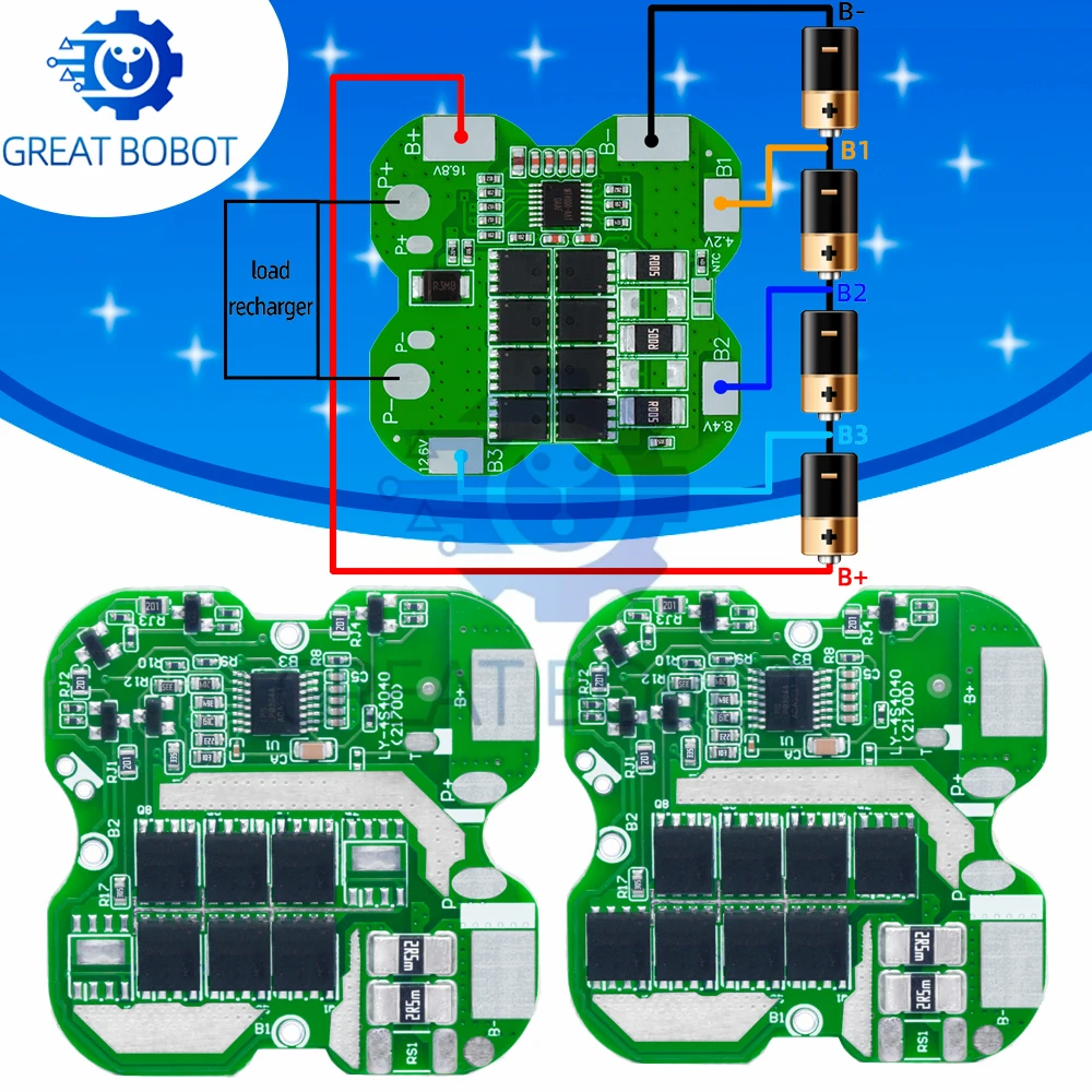 4S 14.8V / 16.8V 20A 8mos BMS PCM battery protection board bms pcm for lithium 21700 Ternary Lithium Battery board
