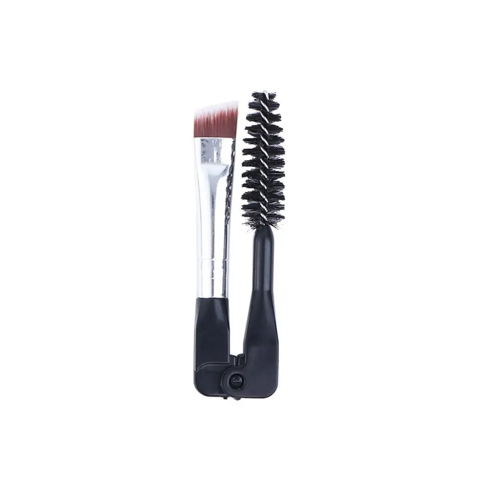 Girls Portable Eyelash Separator Makeup Brush Duo Angled Eyebrow Brush Mascara Applicator Foldable Eyebrow Brush Spoolie Brush