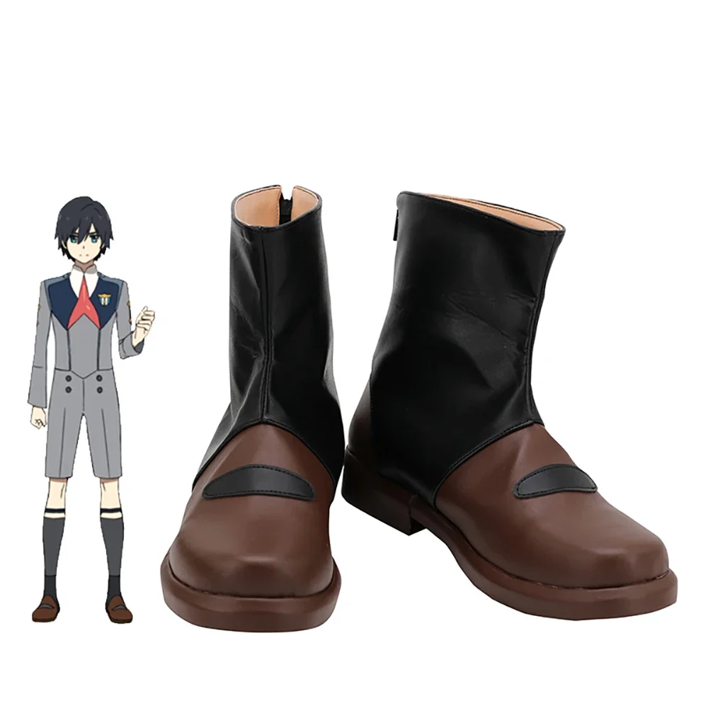 DARLING in the FRANXX Hiro Kokoro Mitsuru Ikuno Cosplay Boots Leather Shoes Custom Made Any Size