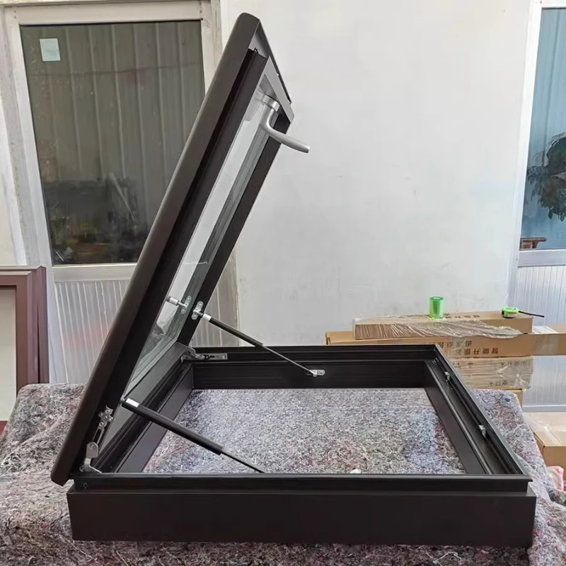 basement lighting well Thickened aluminum alloy skylight roof, slanted flat roof, electric window, sun room, manual glass