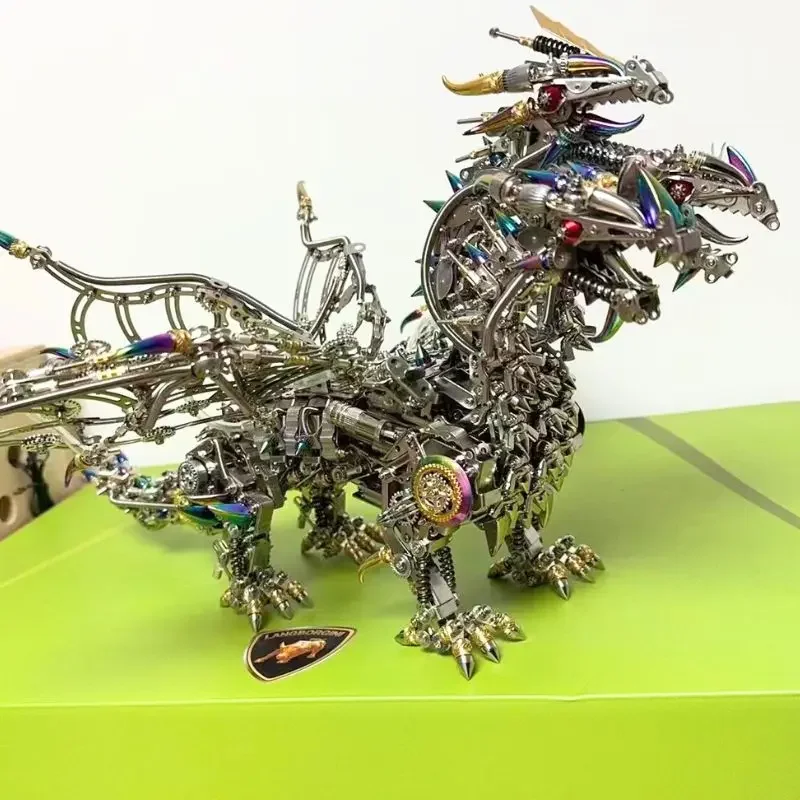 Three-headed dragon 3D three-dimensional metal mechanical assembly handmade model toy birthday gift for boy friends