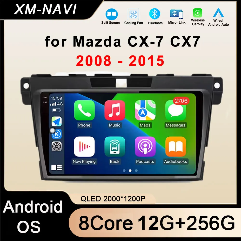 

Беспроводное автомагнитола с CarPlay и Android 16 для Mazda CX-7 (2008-2015) с 4G, Wi-Fi, GPS-навигацией, Bluetooth и DSP-функциями