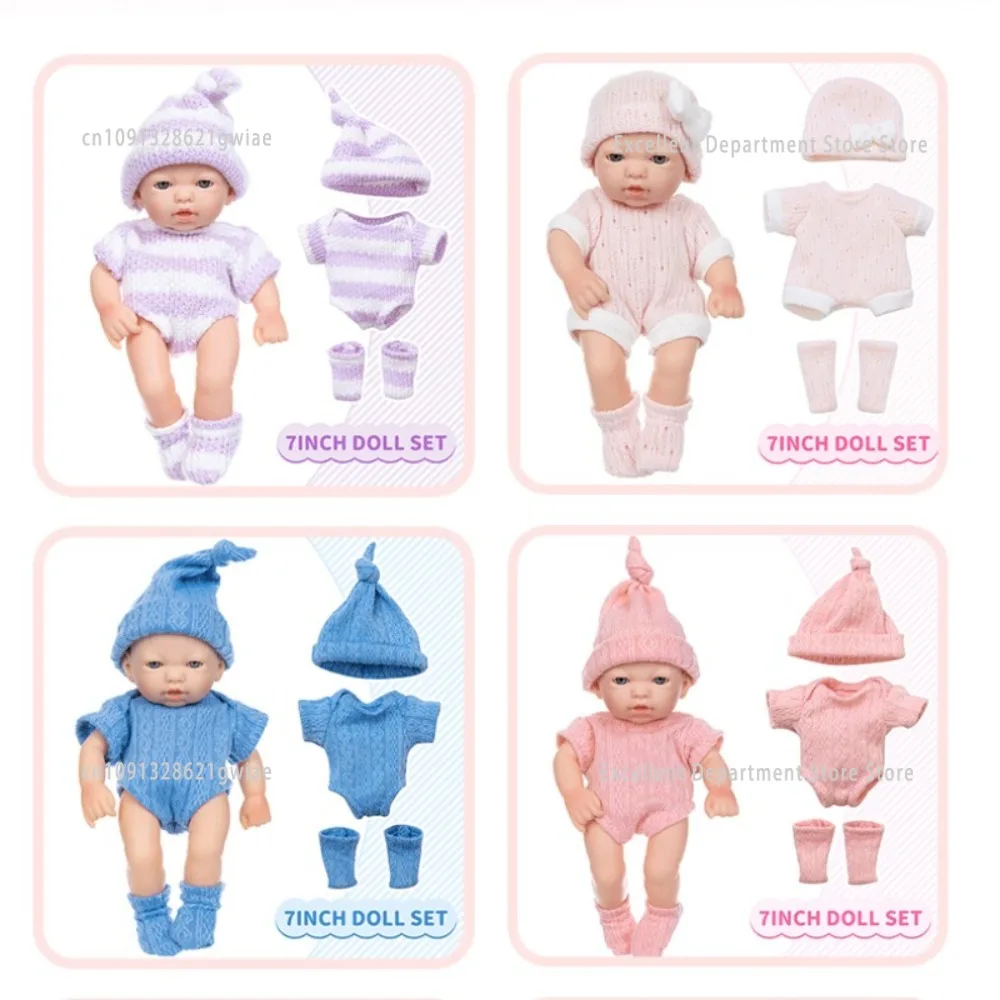 미니 7인치 리본 인형 17.7cm 신생아 인형 아기 장난감 모델 어린이 남아 여아 할로윈 크리스마스 장난감 선물