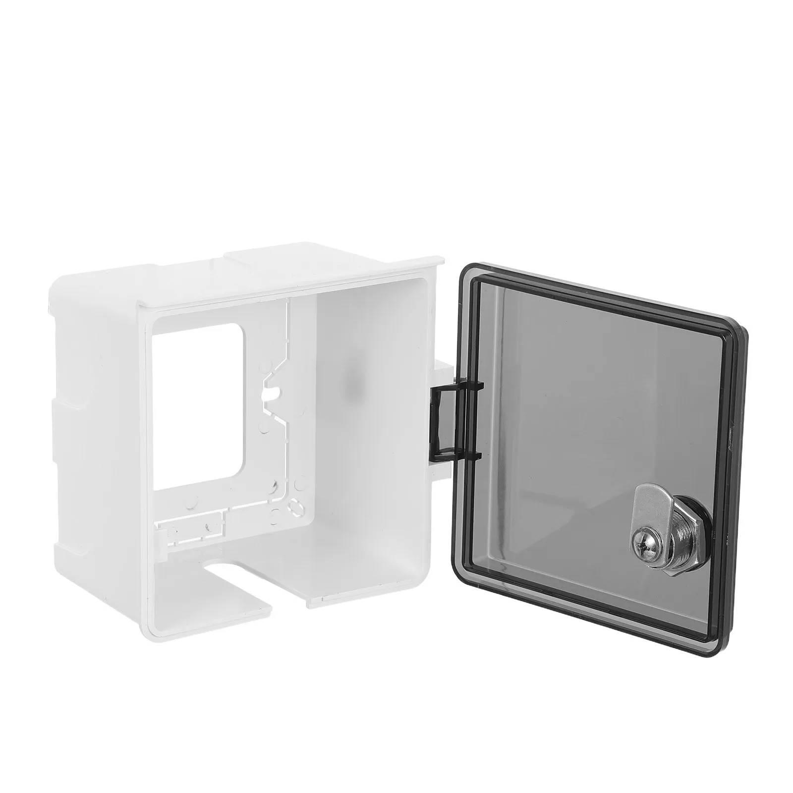 Outdoor Waterproof Electrical Socket Box Black Lock Cover Weatherproof Anti-Theft Outlet Protector Garden Patio Wall Mounted