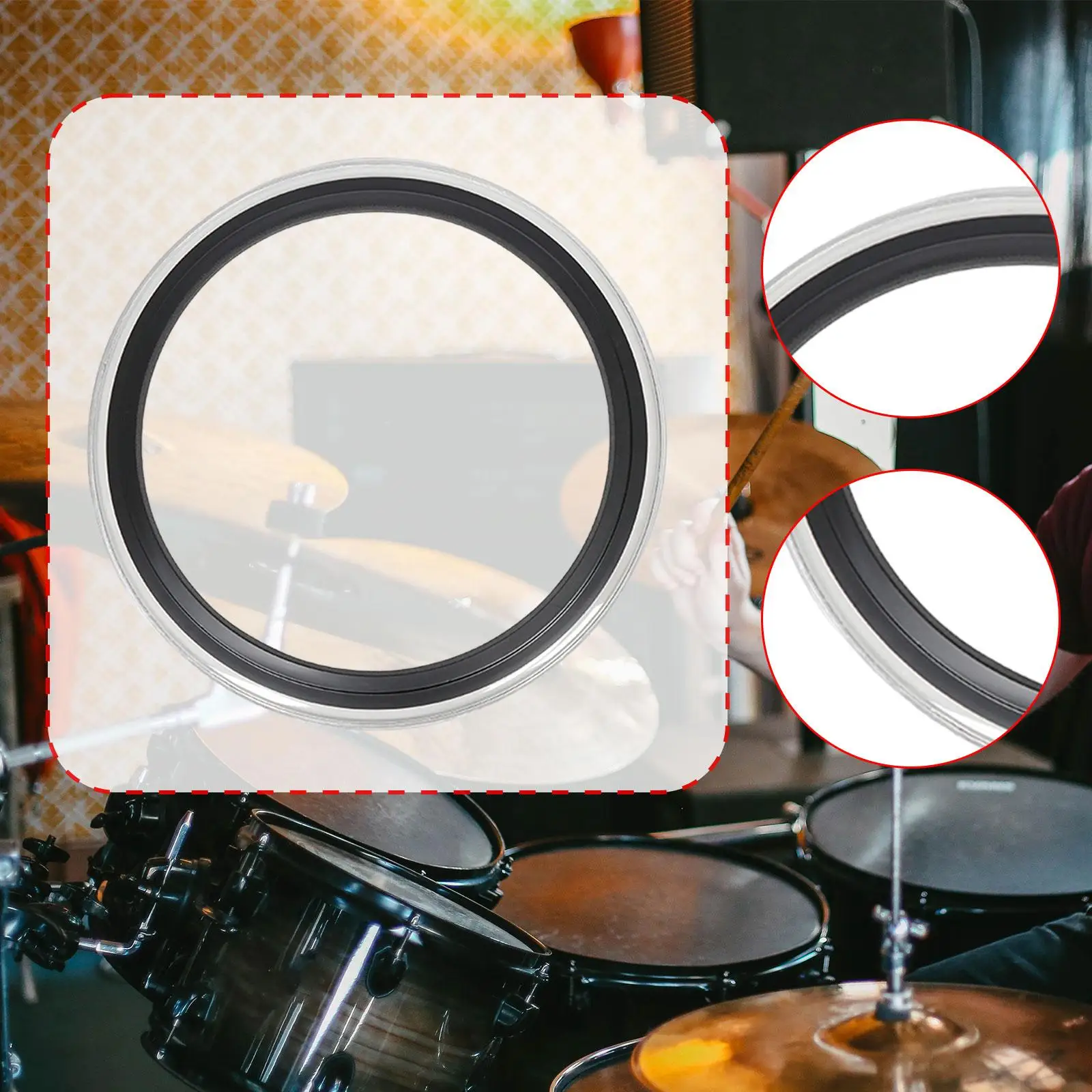 

Drum Damperner Ring Instrument Accessory with Drumhead Drum Damper Replacement for Recording Stage Concert Practice Performance