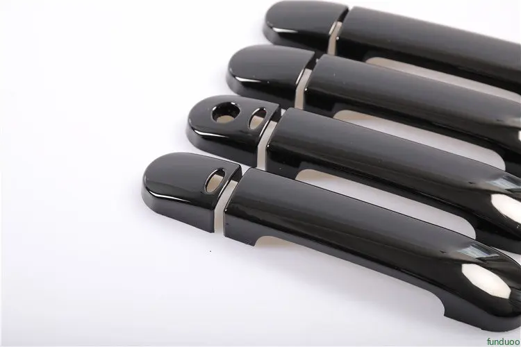 For Nissan March Micra K12 Tiida C11 2003 - 2010 Glossy Black Car Door Handle Covers Trim Styling Stickers Overlay Accessories - view 3