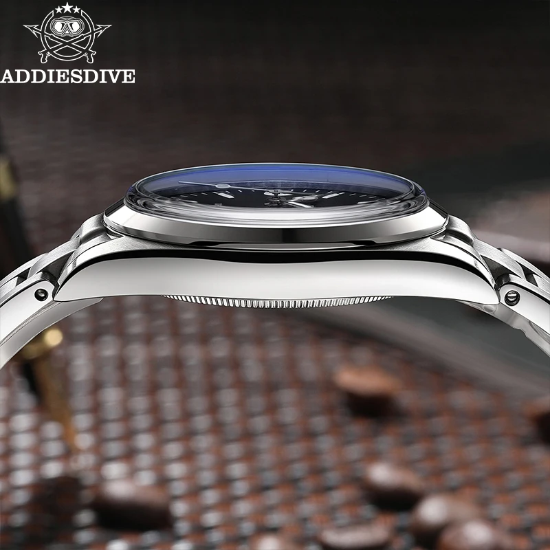 ADDIESDIVE Top Brand Quartz Watch Stainless Steel Sapphire Bubble Mirror Glass BUSINESS Watches Luminous 10Bar Dive Wristwatches