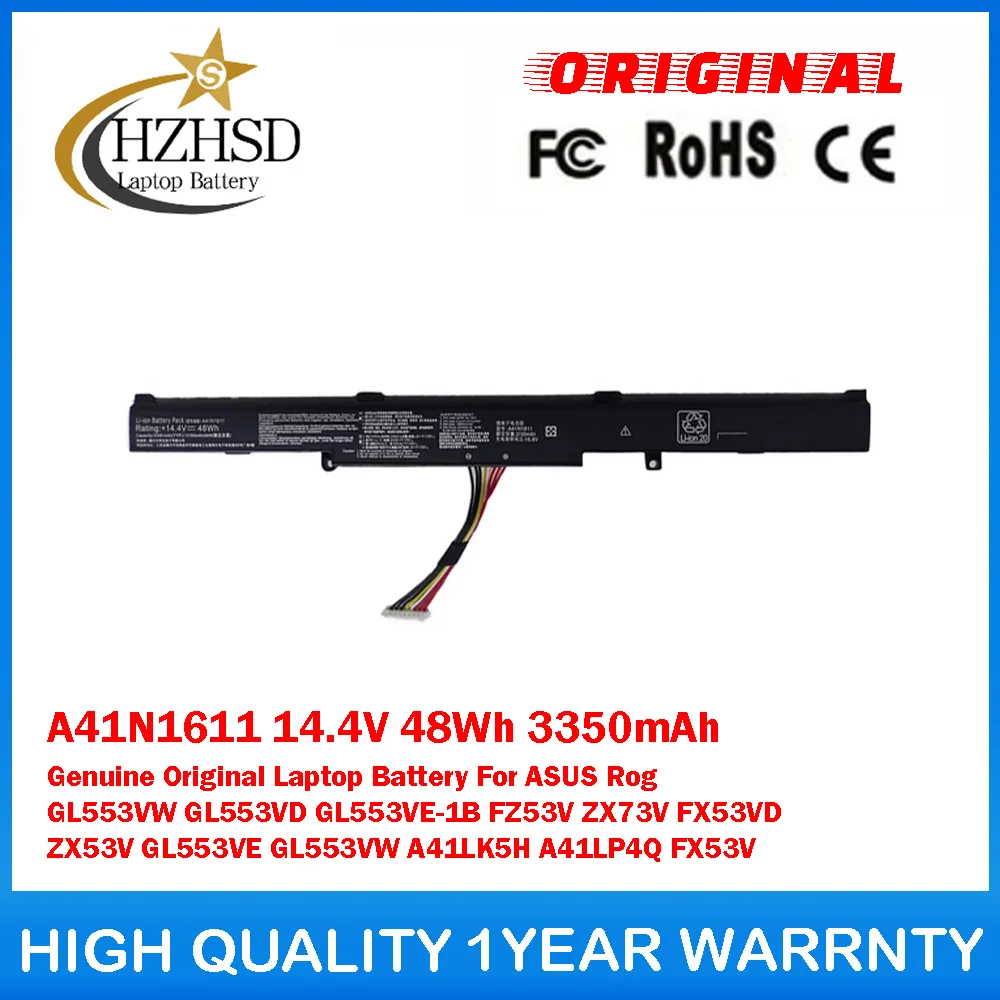 A41N1611 14.4V 48Wh 3350mAh Genuine Original Laptop Battery For ASUS Rog GL553VW GL553VD GL553VE-1B ZX73V FX53VD ZX53V GL553VE