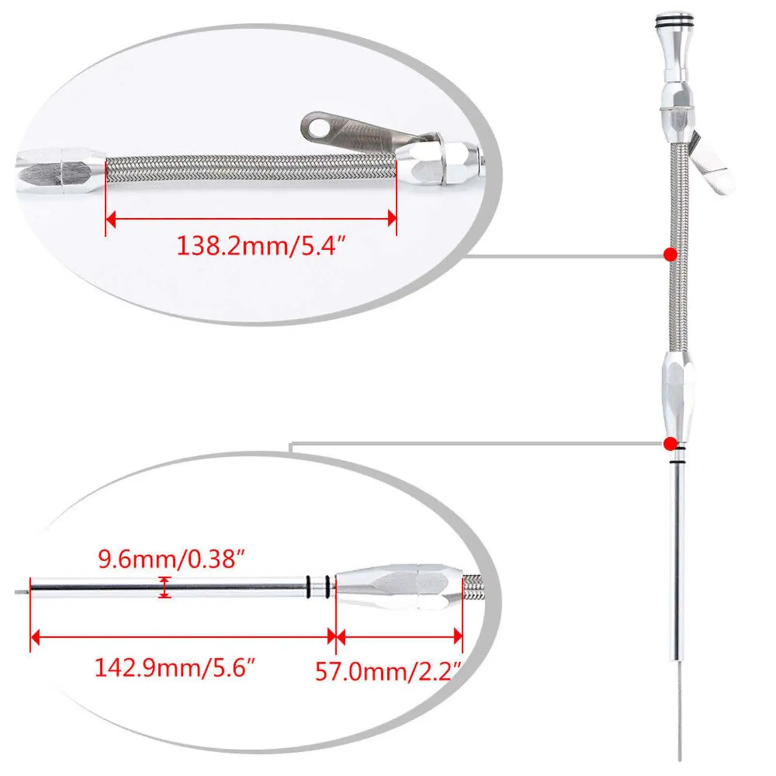 Engine Oil Dipstick Simple to Use Repair Tool Stainless Steel Dipstick for Chevy Sbc 267 305 350 400 Car 4.4 5.7 6.6 Parts