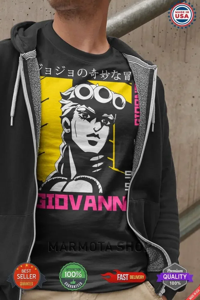 Giorno Giovanna JoJo's Bizarre Adventure Shirt Anime JJBA Tee T-Shirt Vento