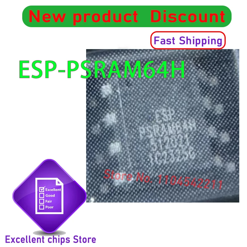 Original ESP-PSRAM64H SOP8 DC-DC Pseudo-static Randomized Memory 100% New and Genuine 10pcs/lot