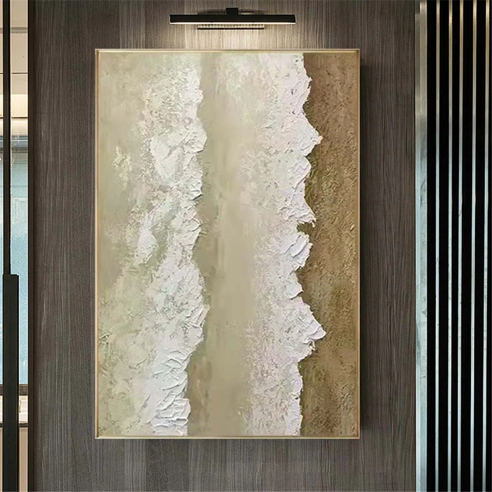 

100% Handmade Abstract Landscape Pictures Light Green Canvas Oil Paintings On Panel Modern Artwork For Home Decor Wall Art Trim